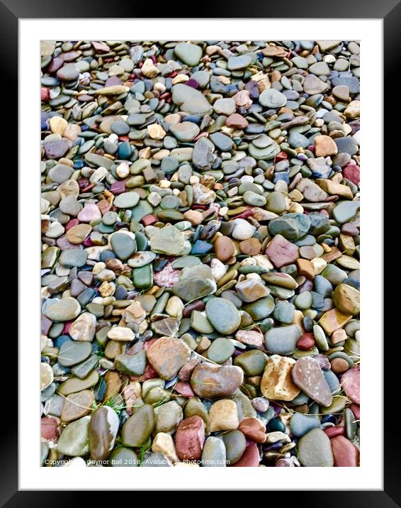 Pebble pattern Framed Mounted Print by Gaynor Ball