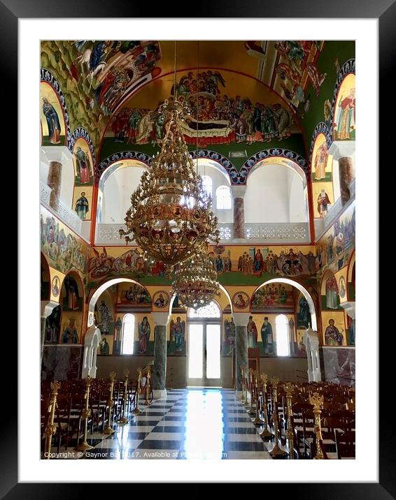 Interior of St. Gerasimos Cathedral, Kefalonia Framed Mounted Print by Gaynor Ball
