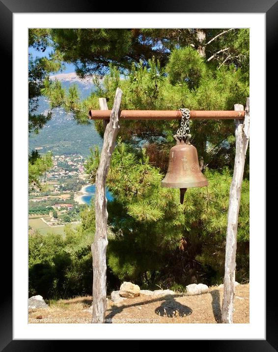 The bell of the monastery above Sami , Kefalonia Framed Mounted Print by Gaynor Ball