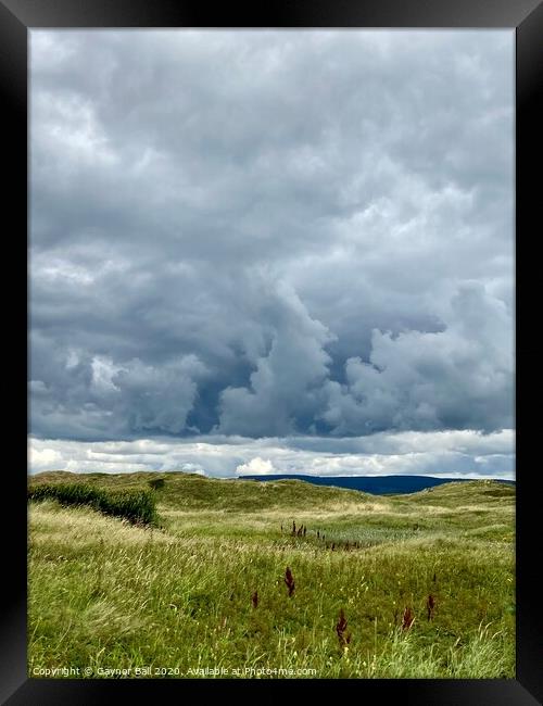 A Storm sky over Kenfig Nature Reserve  Framed Print by Gaynor Ball