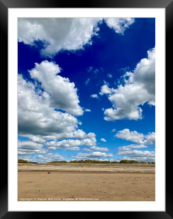 Dramatic sky on Sker beach Framed Mounted Print by Gaynor Ball