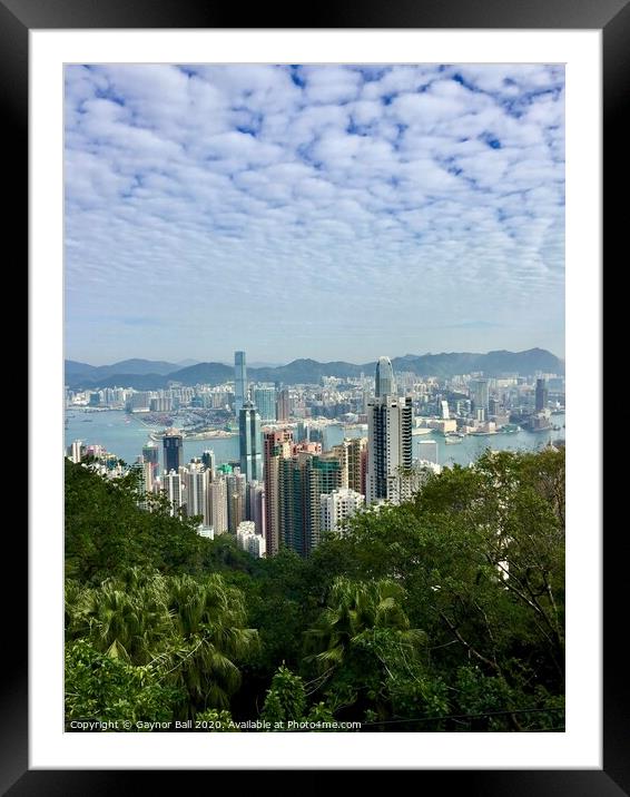 Hong Kong skyline Framed Mounted Print by Gaynor Ball