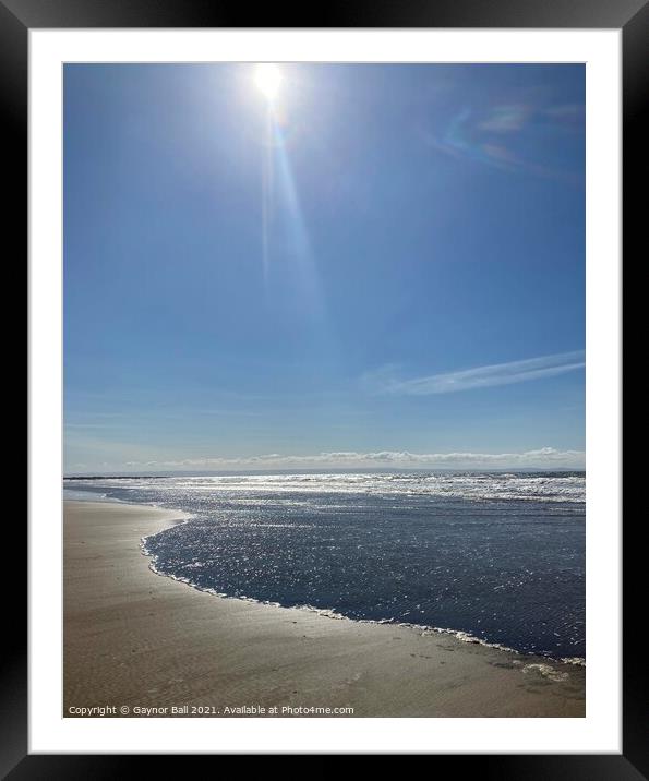 Sunlight sparkles on the sea Framed Mounted Print by Gaynor Ball