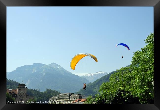 A group of people enjoying paragliding Framed Print by PhotOvation-Akshay Thaker