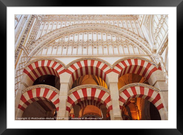 Arches and Pillars Mezquita Cordoba Spain.  Framed Mounted Print by PhotOvation-Akshay Thaker