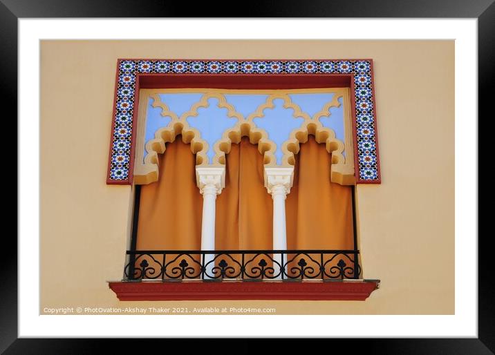 Abstract of an artistic façade Framed Mounted Print by PhotOvation-Akshay Thaker