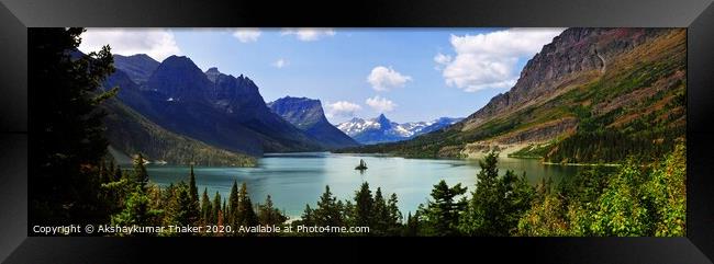 Glacier National Park view of St. Mary Lake Framed Print by PhotOvation-Akshay Thaker