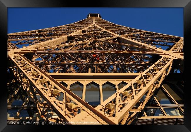 Pride of Paris - Eiffel Tower with unique point of Framed Print by PhotOvation-Akshay Thaker