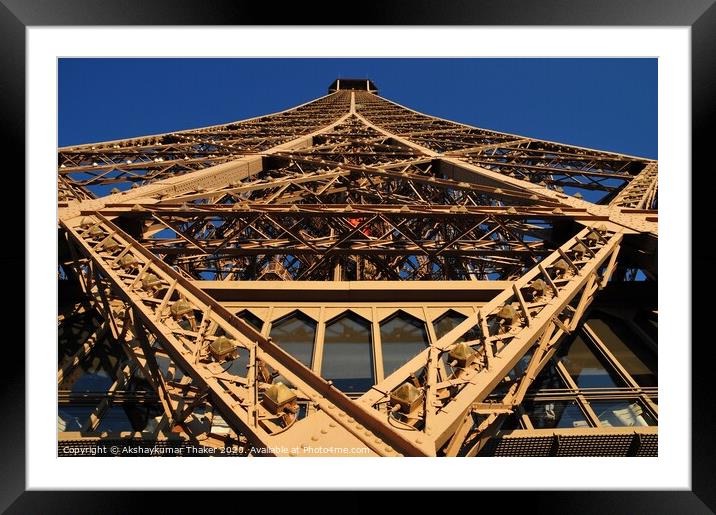 Pride of Paris - Eiffel Tower with unique point of Framed Mounted Print by PhotOvation-Akshay Thaker