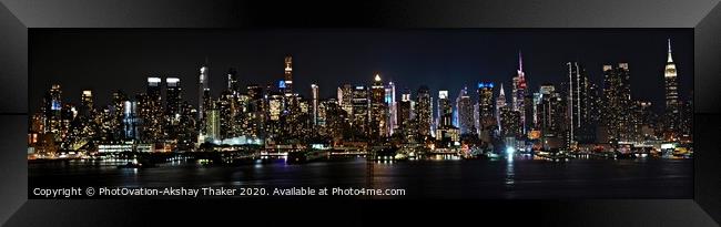 Poster perfect New York city panoramic skyline  Framed Print by PhotOvation-Akshay Thaker