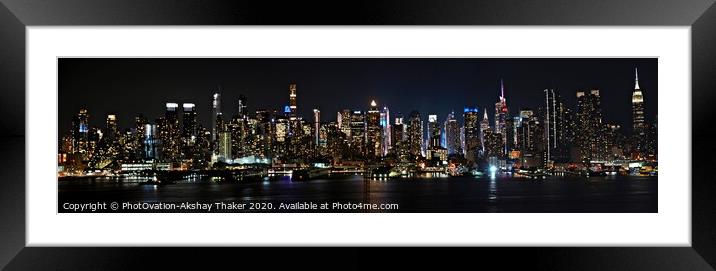 Poster perfect New York city panoramic skyline  Framed Mounted Print by PhotOvation-Akshay Thaker