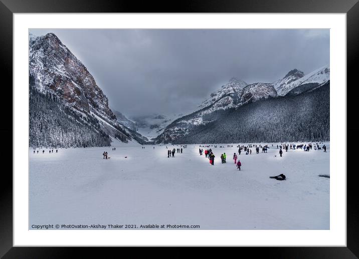 Canadian and Tourists are enjoying winter time. Framed Mounted Print by PhotOvation-Akshay Thaker