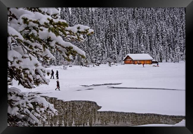 Canadian and Tourists are enjoying winter time  Framed Print by PhotOvation-Akshay Thaker