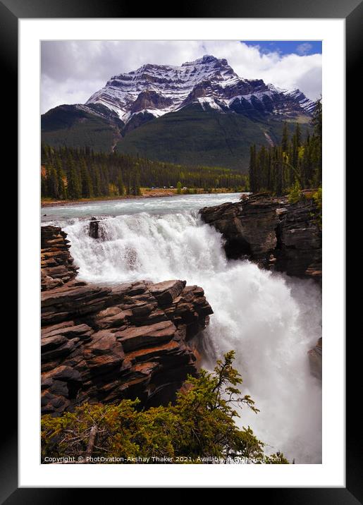 Athabasca Falls Framed Mounted Print by PhotOvation-Akshay Thaker