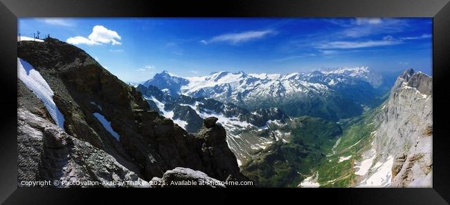 Valley view at Mount Titlis located in Central Switzerland Framed Print by PhotOvation-Akshay Thaker