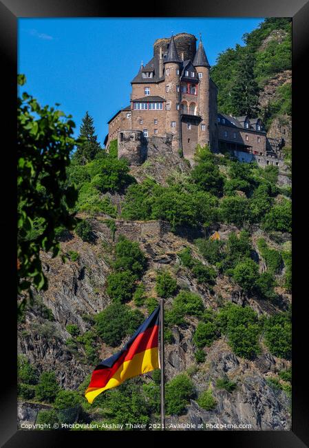 Katz Castle known as Neukatzenelnbogen hill Castle Framed Print by PhotOvation-Akshay Thaker