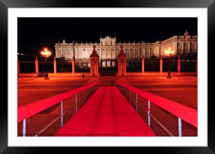Royal palace of Madrid Rare midnight composition Framed Mounted Print by PhotOvation-Akshay Thaker