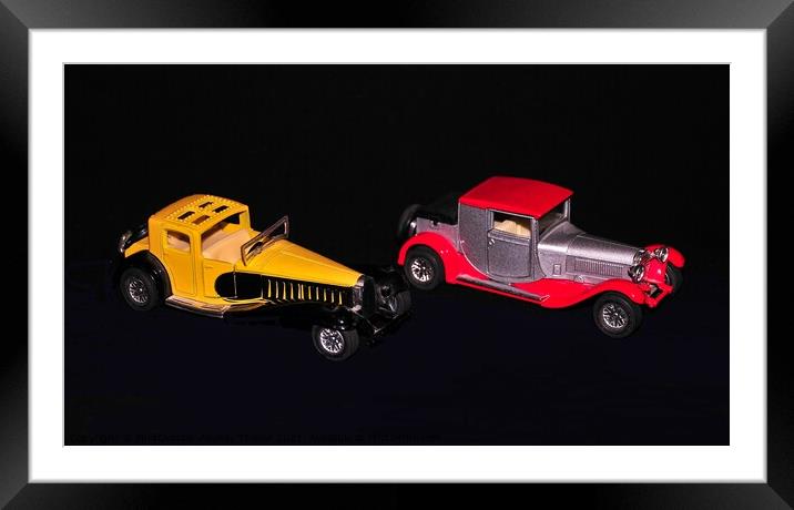 Two vintage red and yellow cars models  Framed Mounted Print by PhotOvation-Akshay Thaker