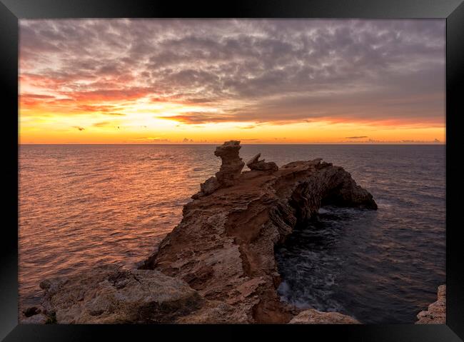 Dramatic sunrise at Cape Martinet in Ibiza Framed Print by Vicen Photo