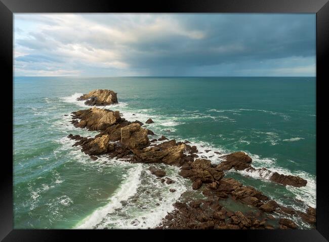 Seascape from a viewpoint of Zarautz Framed Print by Vicen Photo