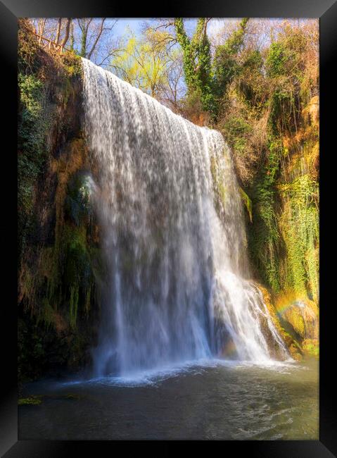 The beautiful waterfall of the whimsical in the Stone Monastery Framed Print by Vicen Photo