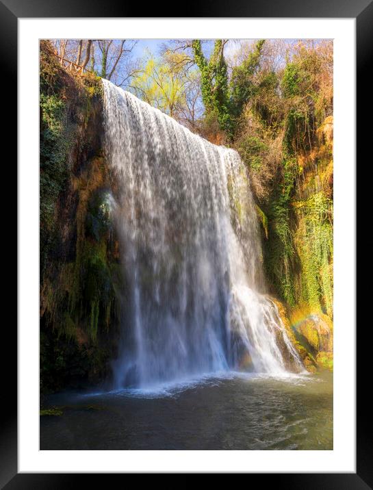 The beautiful waterfall of the whimsical in the Stone Monastery Framed Mounted Print by Vicen Photo