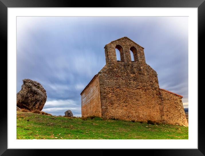 Photograph with a lonely hermitage in Gormaz Framed Mounted Print by Vicen Photo