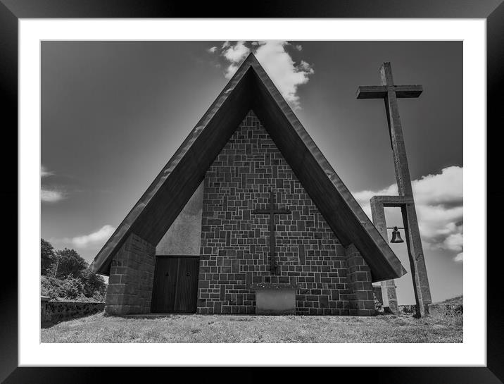 Photography with the hermitage of Ibañeta on the road to Santiago, Roncesvalles Framed Mounted Print by Vicen Photo