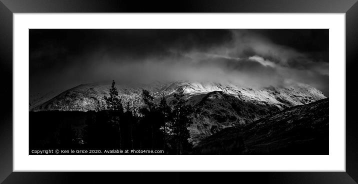 Winter in the wilds of Scotland Framed Mounted Print by Ken le Grice