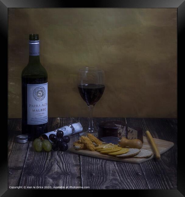 Cheese and wine Framed Print by Ken le Grice