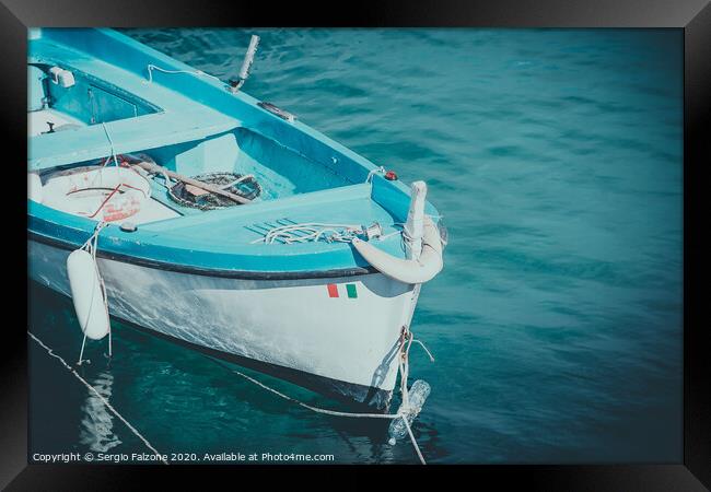 Fishermen boat, Otranto, Italy Framed Print by Sergio Falzone