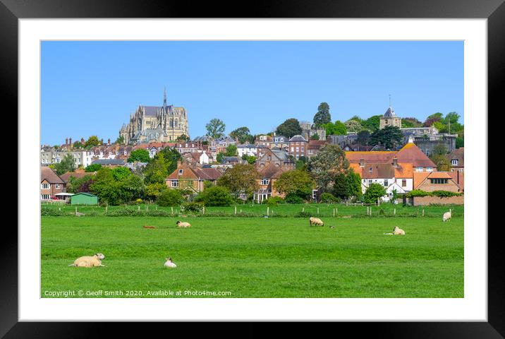 Arundel town & cathedral Framed Mounted Print by Geoff Smith