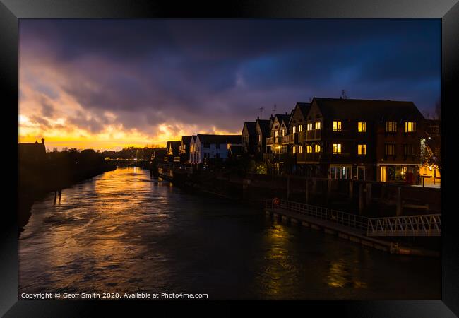 River sunset at Arundel Framed Print by Geoff Smith