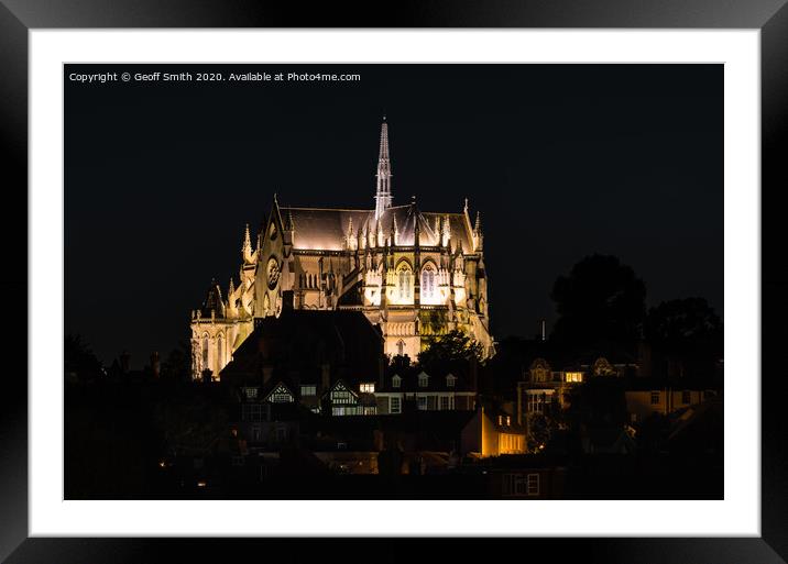 Arundel Cathedral at night Framed Mounted Print by Geoff Smith