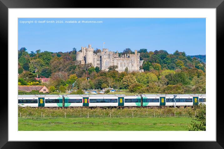 Arundel Castle and train in Autumn  Framed Mounted Print by Geoff Smith