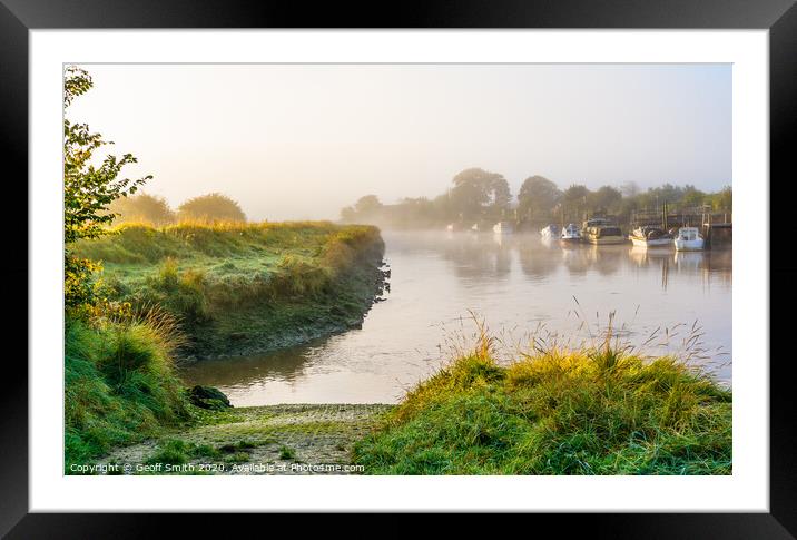 Autumn mist at River Arun Framed Mounted Print by Geoff Smith