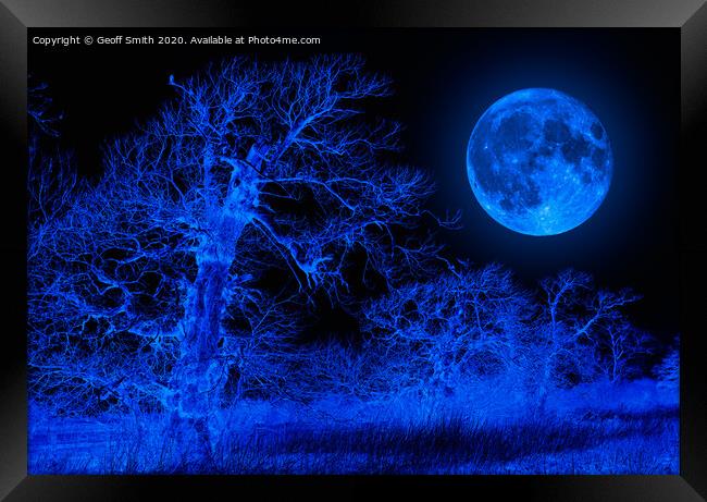 Electric Blue Moon Framed Print by Geoff Smith