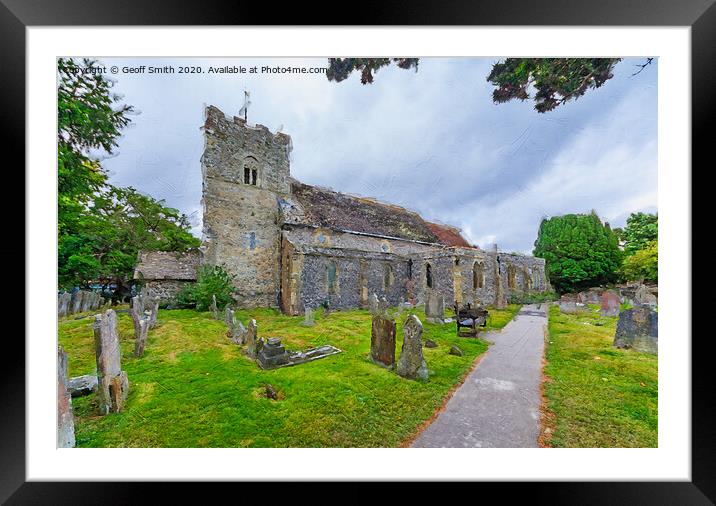 Parish Church in Rustington - Painterly Framed Mounted Print by Geoff Smith