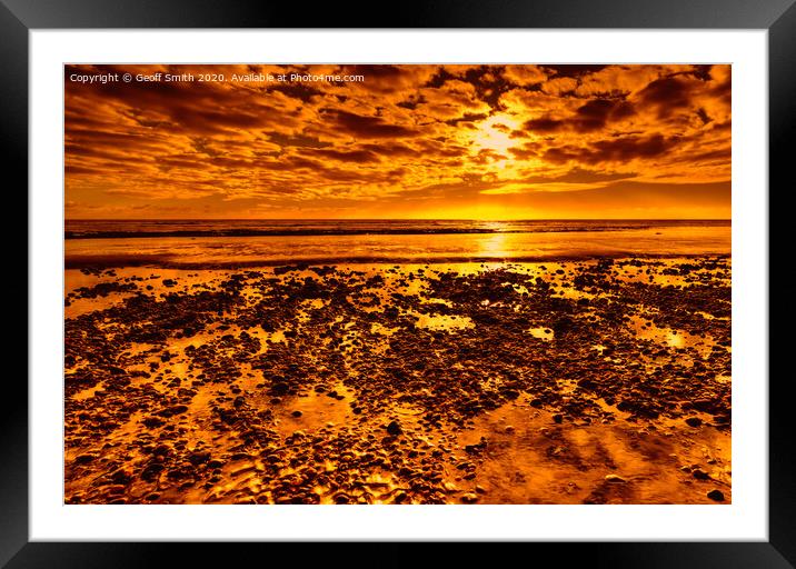 Golden Coastal Sunset Framed Mounted Print by Geoff Smith