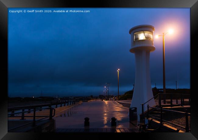 Lighthouse at Littlehampton Framed Print by Geoff Smith