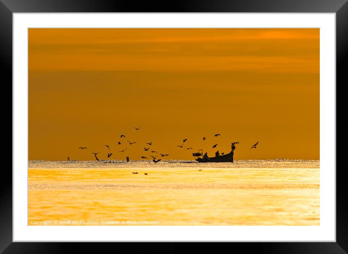 Fishing at Sunset Framed Mounted Print by Geoff Smith