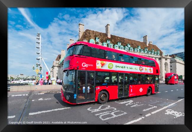 Routemaster Bus in London - Painterly Framed Print by Geoff Smith