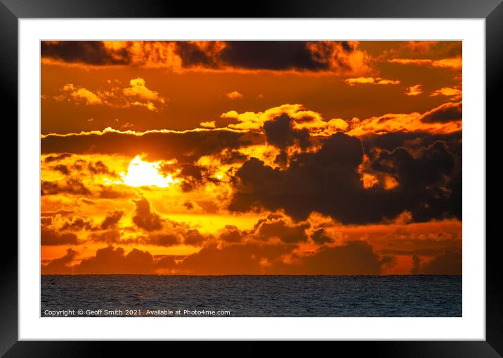 Cloudy Sunset at Sea Framed Mounted Print by Geoff Smith