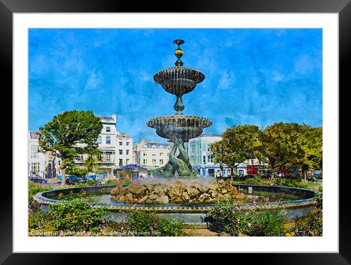 Victoria Fountain, Steine Gardens, Brighton Framed Mounted Print by Geoff Smith