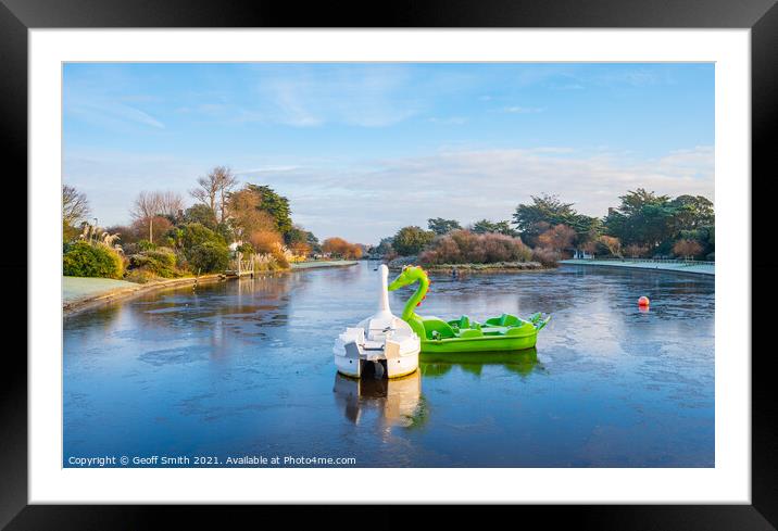 Mewsbrook Park Lake in Littlehampton Framed Mounted Print by Geoff Smith