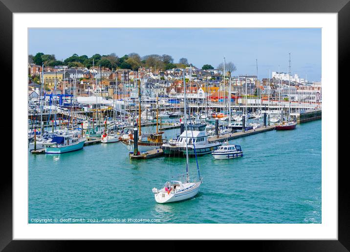 Marina at East Cowes IoW Framed Mounted Print by Geoff Smith