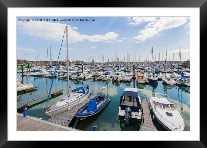 Haslar Marina in Portsmouth Harbour Framed Mounted Print by Geoff Smith
