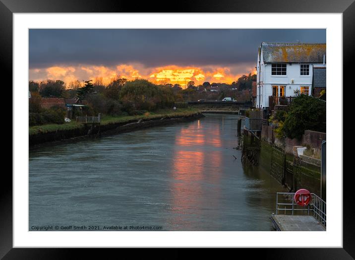 Sunset at River Arun in Arundel Framed Mounted Print by Geoff Smith