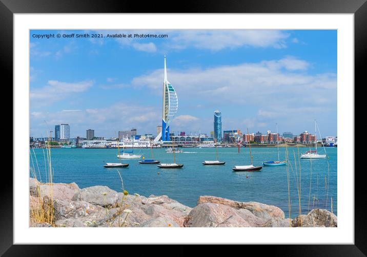 Portsmouth Harbour and City Framed Mounted Print by Geoff Smith