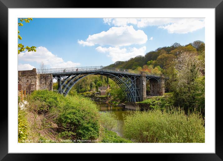 Iron Bridge from Upstream Framed Mounted Print by Allan Bell